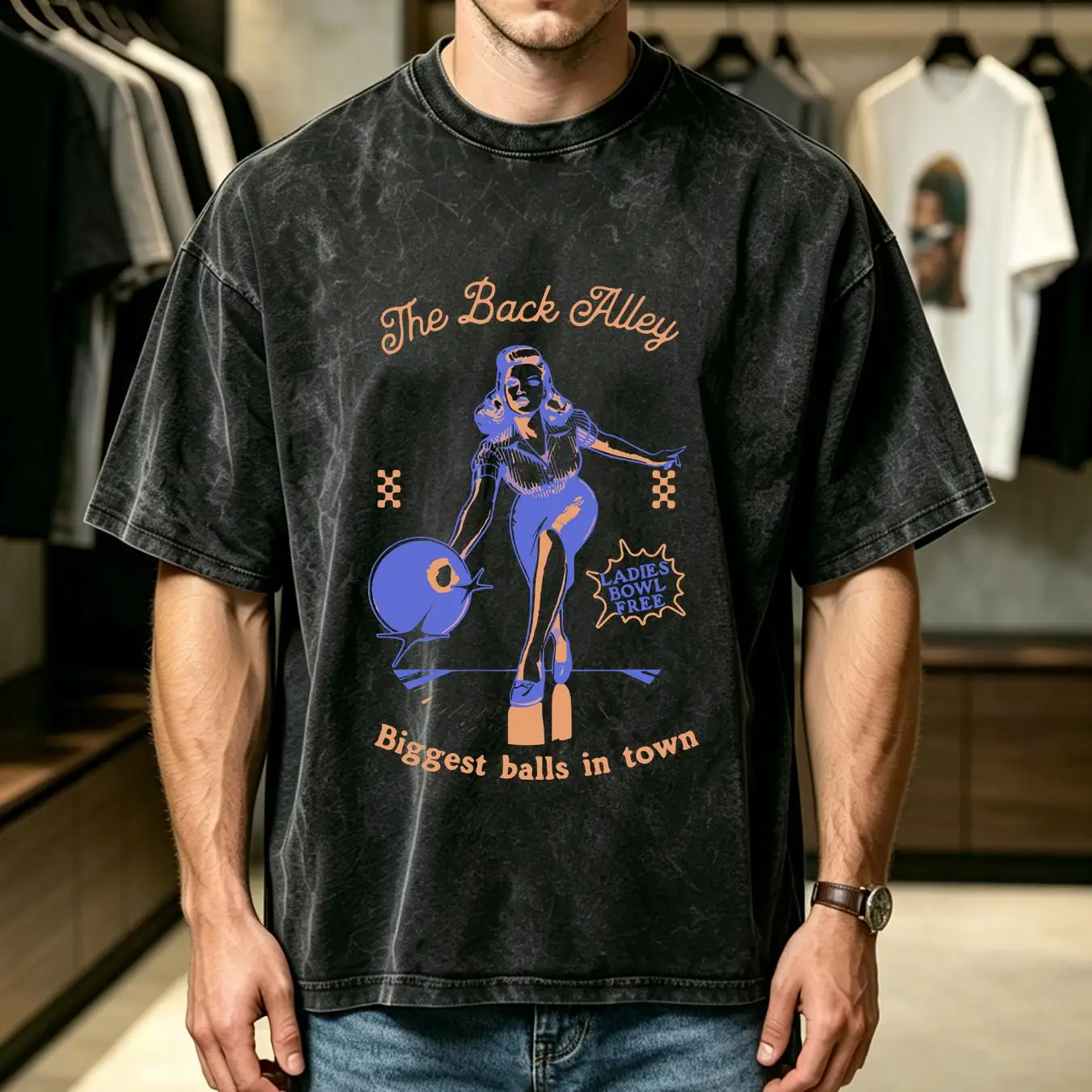 Short Sleeve Bowling Shirt Retro - Camiseta Lavada Engraçada Retro Divertida e