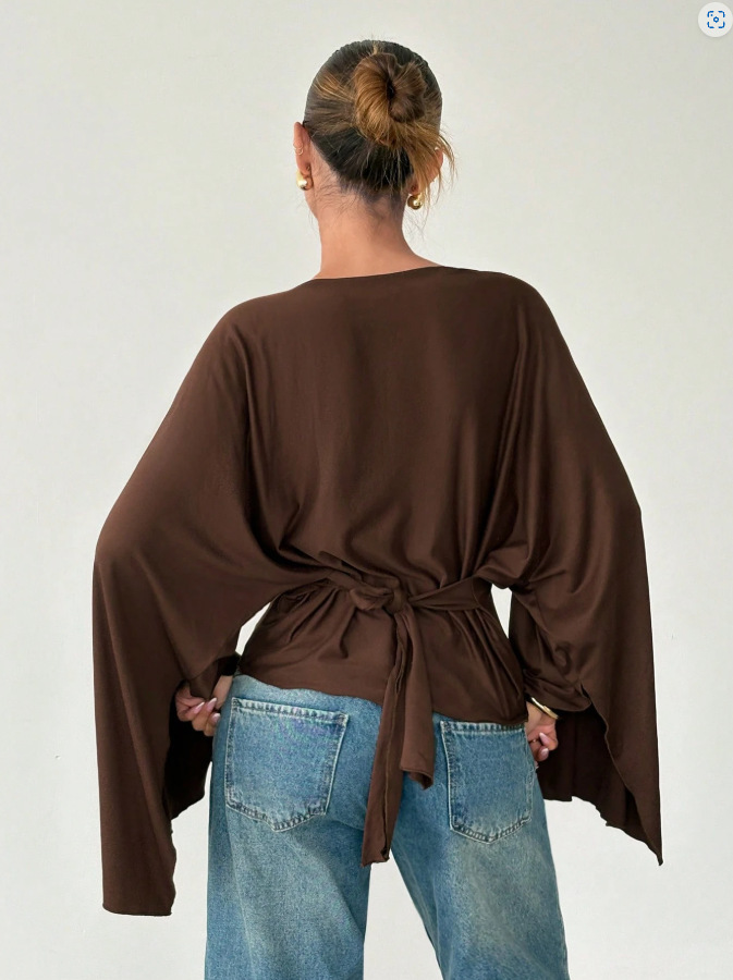 Blusa Casual de Manga Longa em - Shorts avaliação e preço