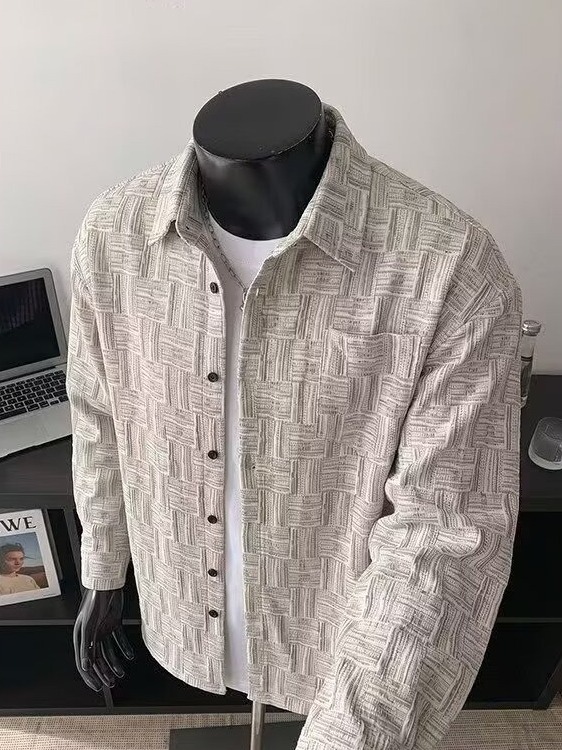Camisa Casual Solta de Manga L - Corduroy Button Up Shirt Men avaliação e preço