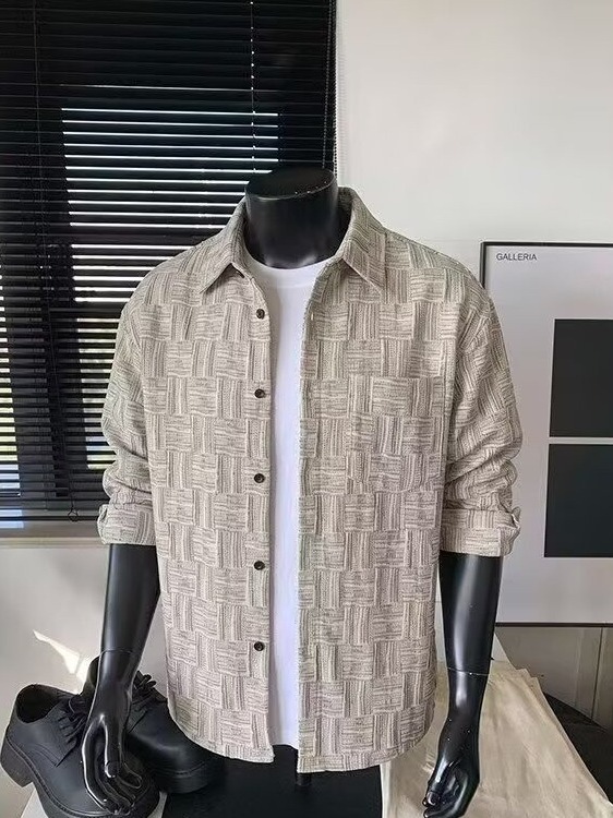Camisa Casual Solta de Manga L - Corduroy Button Up Shirt Men avaliação e preço