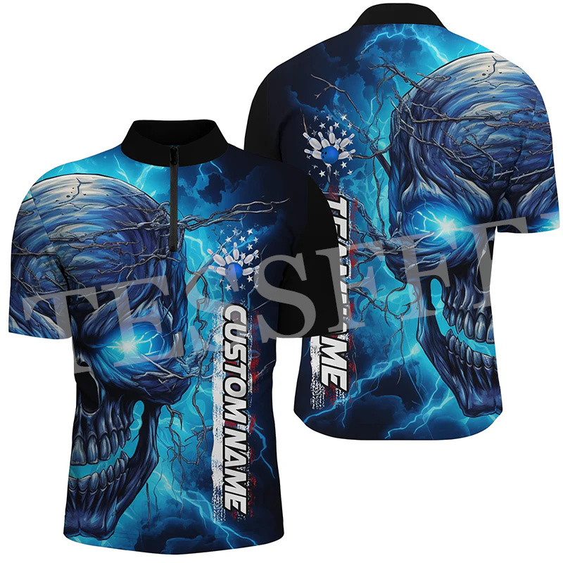 Nome personalizado Zip Polo Je - Short Sleeve Bowling Shirt Retro avaliação e preço