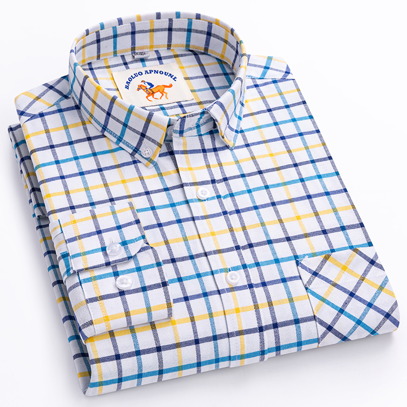 Camisa nova tamanho grande 5XL - Oxford Cotton Casual Shirt Business avaliação e preço