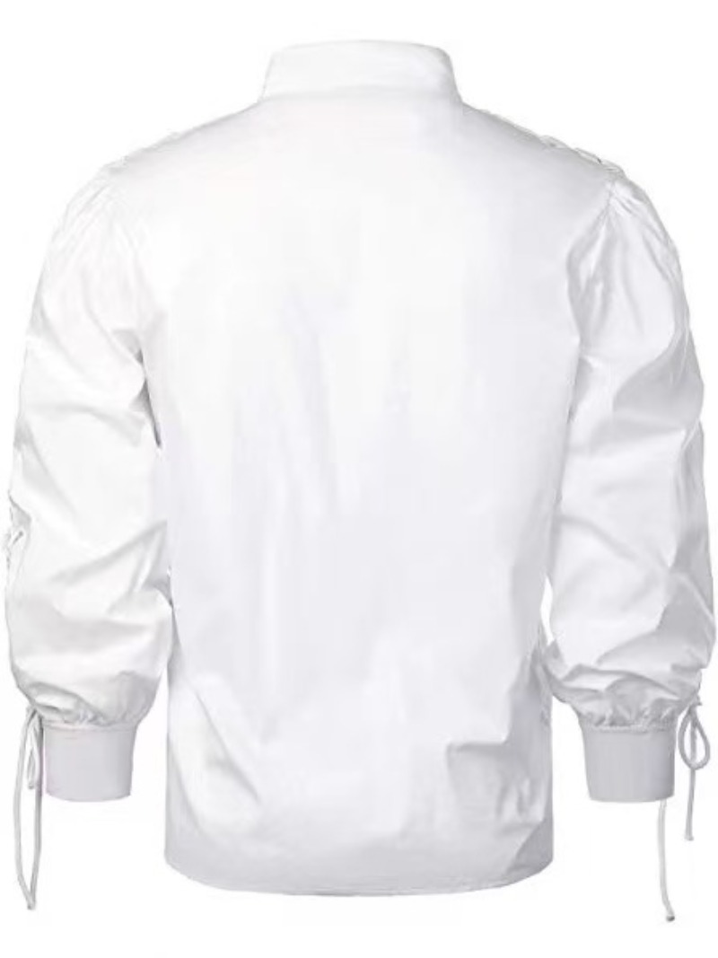 Camisa masculina vintage de ma - Medieval Gothic Lace Up Pirate Shirt avaliação e preço