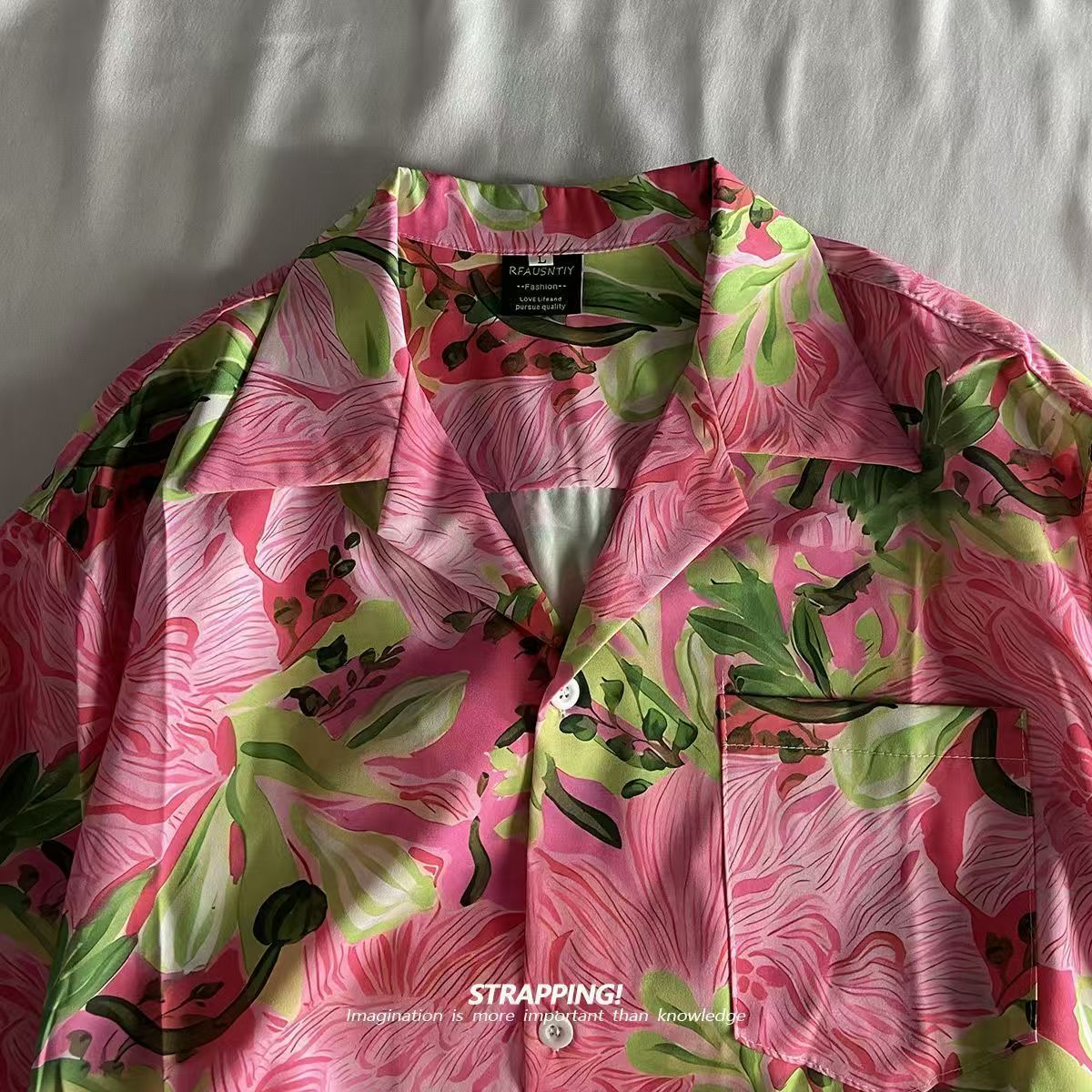 Rosa graffiti floral gola cuba - Vintage Hawaiian Floral Shirt avaliação e preço