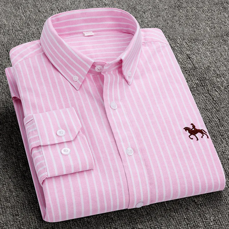 Camisa de Manga Longa Masculin - Oxford Cotton Casual Shirt Business avaliação e preço