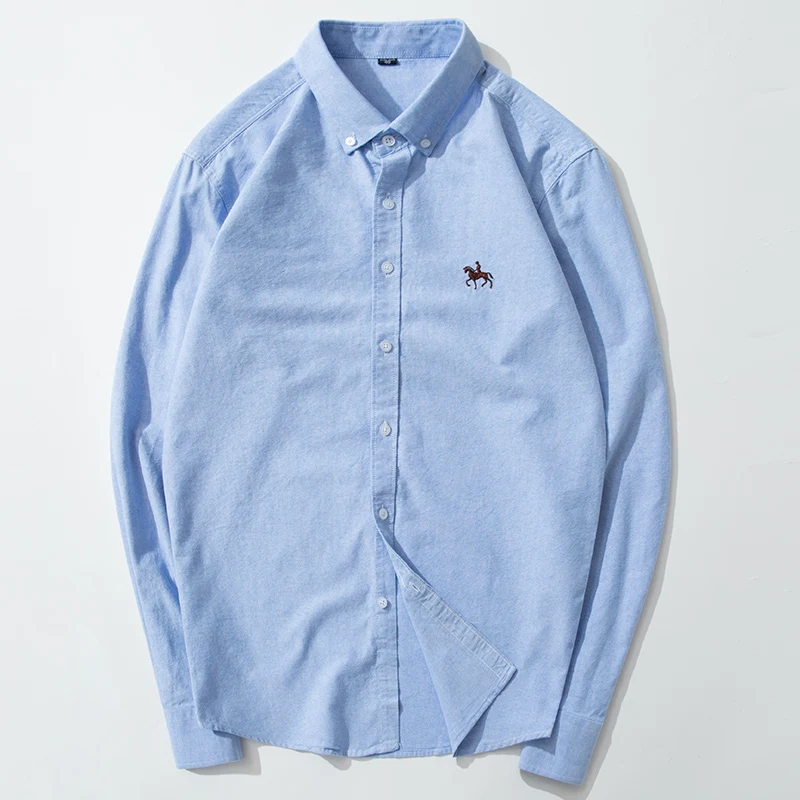 Camisa de Manga Longa Masculin - Oxford Cotton Casual Shirt Business avaliação e preço