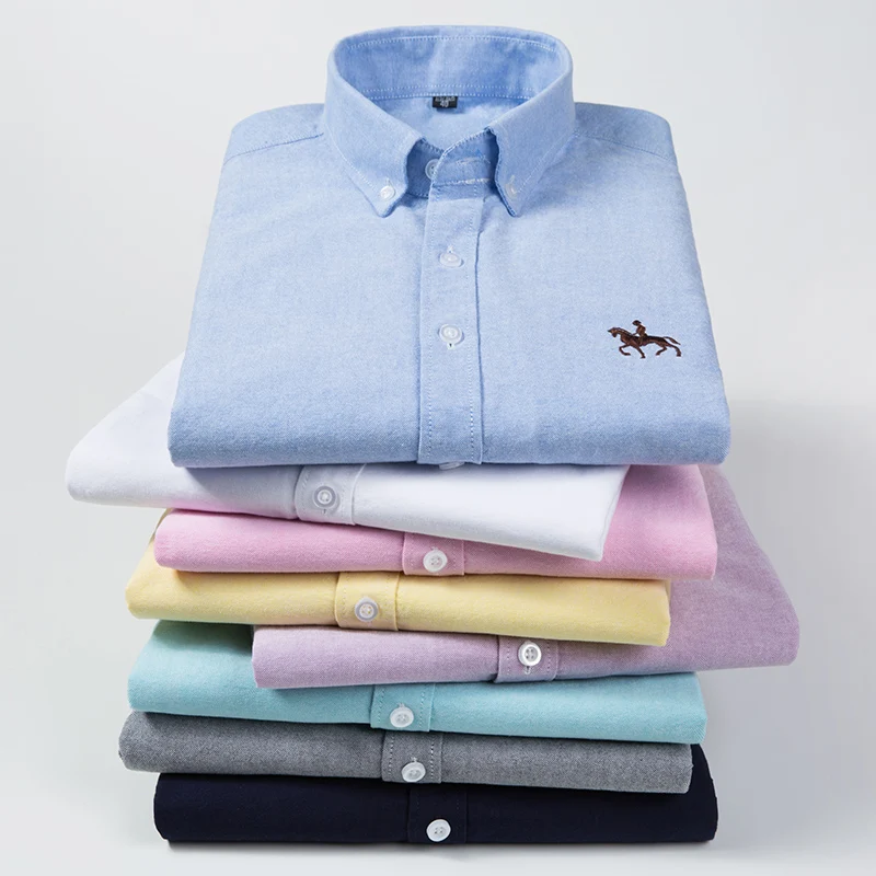 Camisa de Manga Longa Masculin - Oxford Cotton Casual Shirt Business avaliação e preço