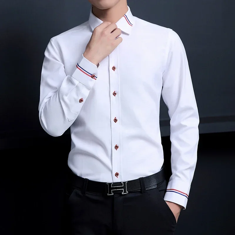Nova Camisa Masculina Coreana  - Oxford Cotton Casual Shirt Business avaliação e preço