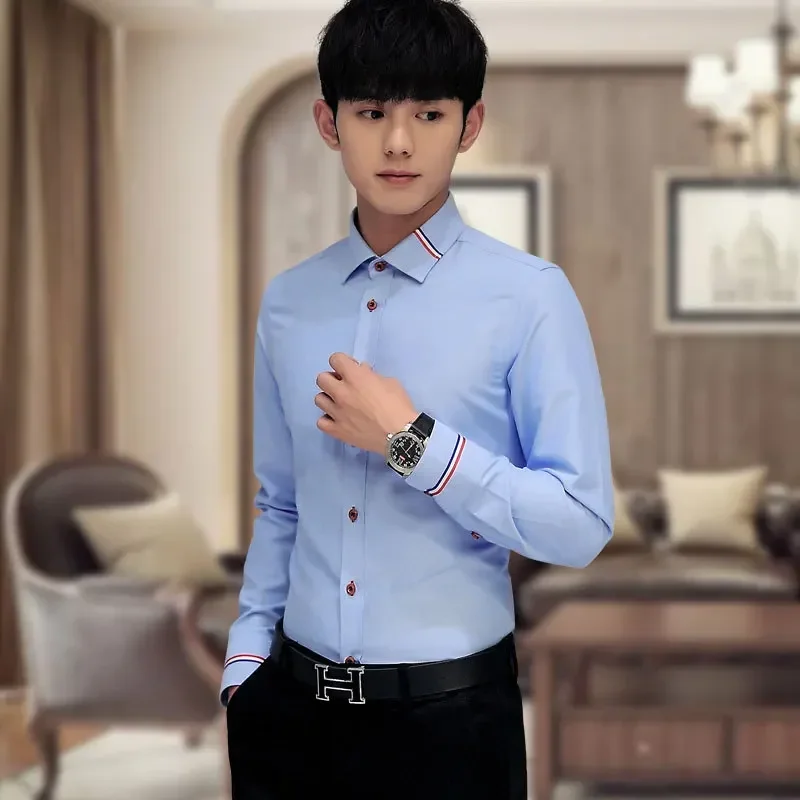 Nova Camisa Masculina Coreana  - Oxford Cotton Casual Shirt Business avaliação e preço