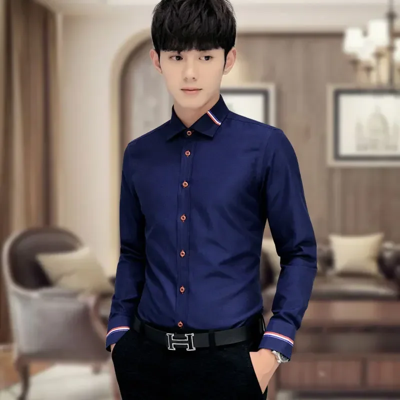 Nova Camisa Masculina Coreana  - Oxford Cotton Casual Shirt Business avaliação e preço