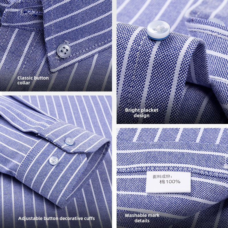 100% algodão respirável mascul - Oxford Cotton Casual Shirt Business avaliação e preço