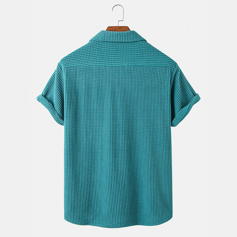 Roupas de verão masculinas de  - Corduroy Button Up Shirt Men avaliação e preço