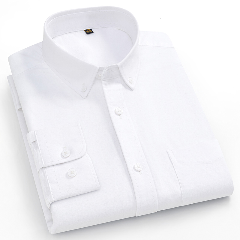 Camisa grande listrada/plaid 1 - Oxford Cotton Casual Shirt Business avaliação e preço